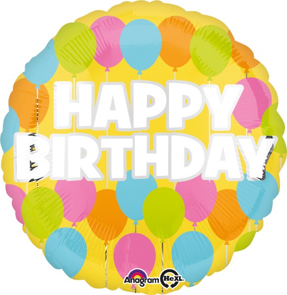Folienballon Happy Birthday Party pastell