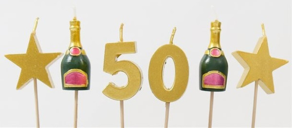 6 Cheers to 50th years cake candles