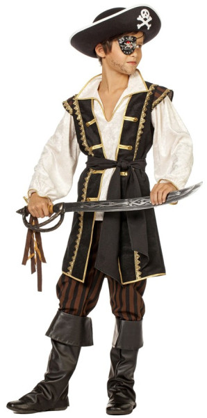 Disfraz de pirata negro-marrón para niño