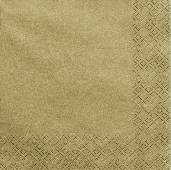 20 serviettes métallisé or 40 x 40 cm