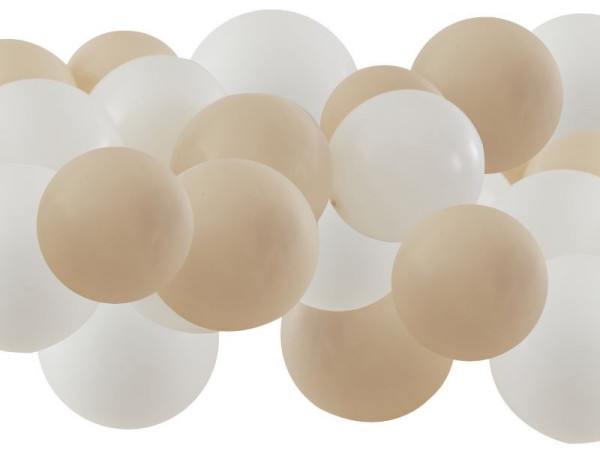 Ballons latex beiges et blancs Eco 40 pièces