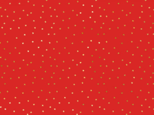 Rød stjerne indpakningspapir 2m x 70cm