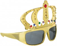 King Of The Day Party Glasses Gold Tinted