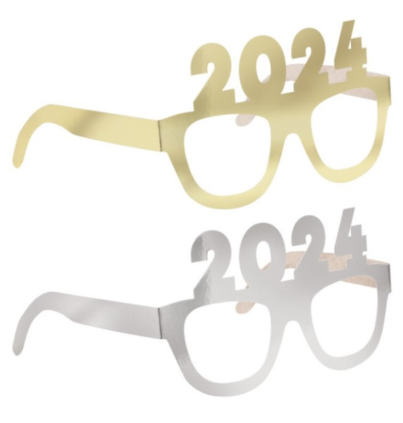 2024 Partybrille Gold und Silber
