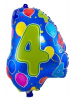 Preview: Colorful foil balloon 4th birthday party