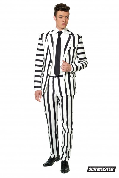 Suitmeister party suit Striped Black White