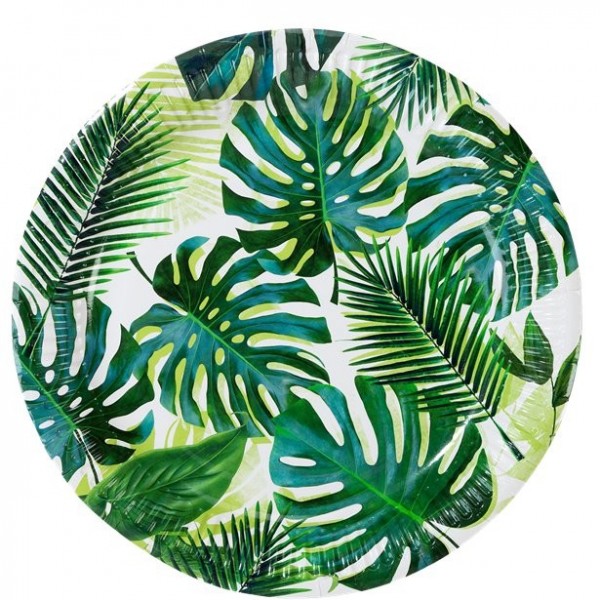 8 Tropical Party papirplader 23 cm