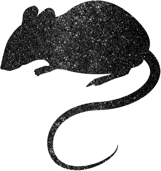 9 ratones purpurina negra