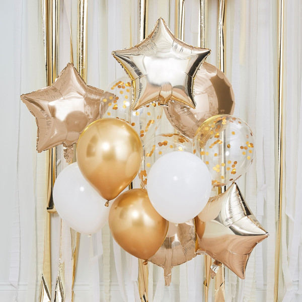 Goldenes Sternenzauber Ballon-Bouquet