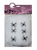 Uhyggelig edderkoppspindeweb hvid 100g