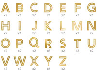 Preview: 52 stickers A to Z in gold