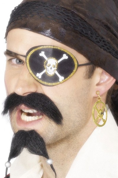 Cache-oeil et boucle d'oreille Skull Pirate