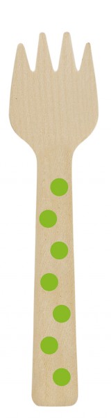 Kunterbunte Mini Holz Gabeln Rainbow Dots 12 Stück 7