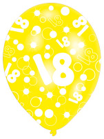 Aperçu: 6 ballons Bulles 18ème anniversaire 27,5 cm