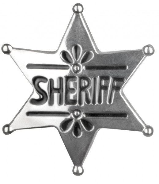 Étoile de shérif 5 x 6cm argent