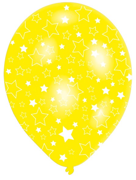 6 Party Luftballons Bunt Funkelnde Sterne 5