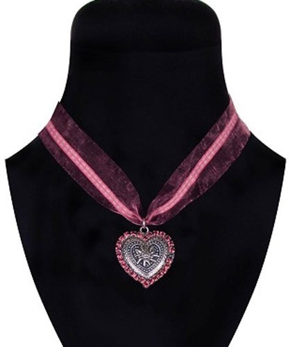 Tessa costume necklace with rhinestone heart