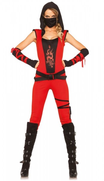 Red Ninja Assassin kostume til kvinder