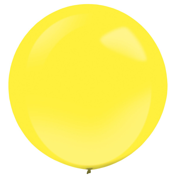 4 globos de látex amarillo limón 61cm