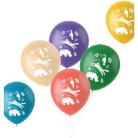 6 zoo birthday party balloons 33cm