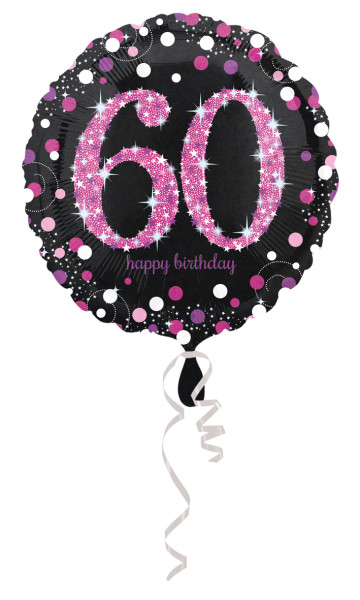 Roze 60e Verjaardag folieballon 43cm