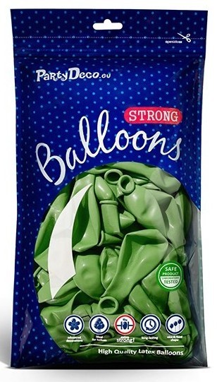 50 ballons métalliques Party Star vert pomme 30cm 2