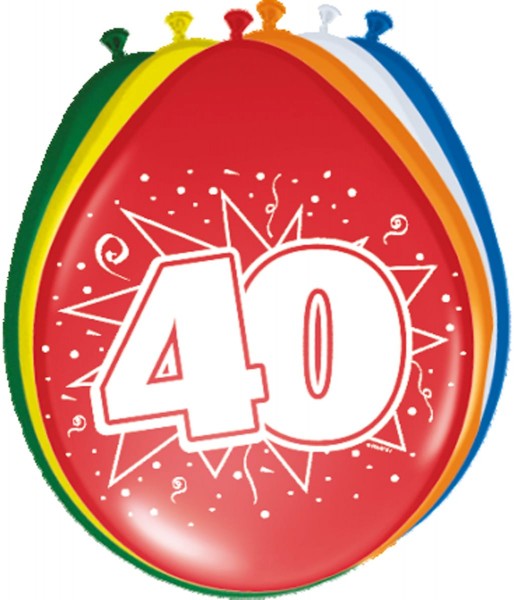 8 Ballons zum 40.Geburtstag 30cm