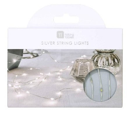 Chaine lumineuse fil LED argent blanc froid 3m