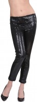 Schwarze Pailletten Glamour Leggings