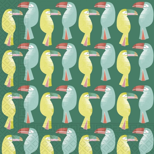 20 tropical toucan napkins 33cm