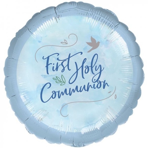 Blue first communion foil balloon 46cm
