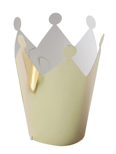 6 golden metallic magic party crowns 11 x 5cm