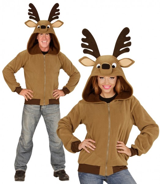 Plush Reindeer Hooded Jacket Unisex