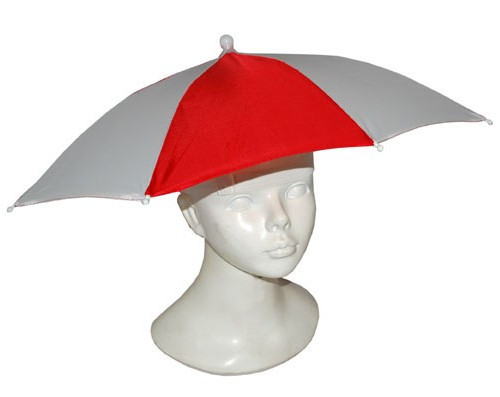 Umbrella hat red and white