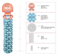 Förhandsgranskning: Baby boy folieballongstativ 30cm självmonterande