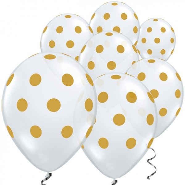 25 Goldpünktchen Luftballons 28cm