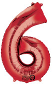 Balon z cyfrą 6 czerwony 86cm