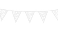 Vorschau: Wimpelkette weiße Ornamente 3 m