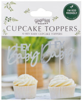 Oversigt: 12 Hey Baby Cupcake Toppers