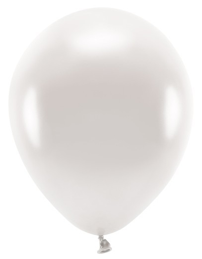 100 Eco metallic ballonger pärlvita 26cm