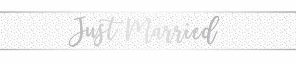 Just Married foil banner silver 174cm