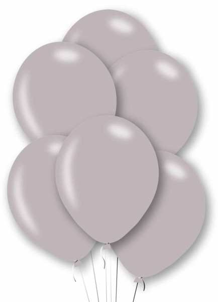 10 Silber Metallic Latexballons 27,5cm