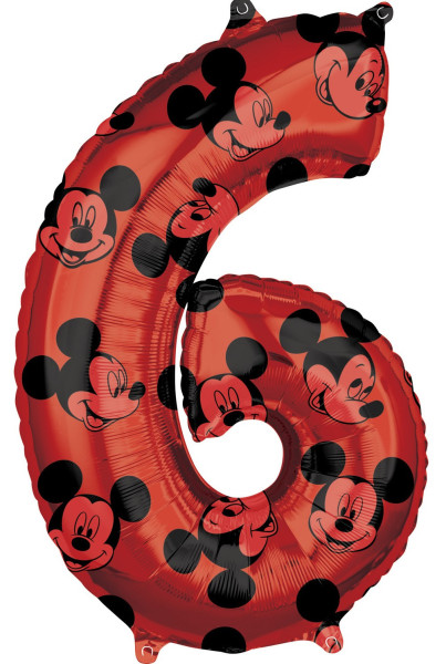 Mickey Mouse number 6 balloon 66cm