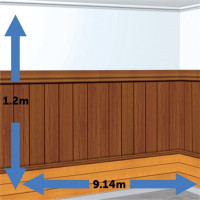 Podłoże ścienne parkiet drewniany 9,1 m
