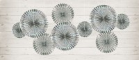 Anteprima: 3 rosette di carta olografica in grigio 40 + 32 + 23 cm