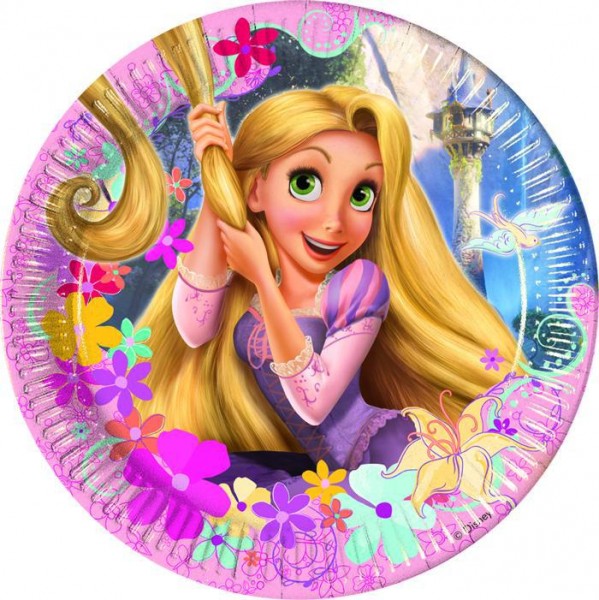Rapunzel Adventure Round Paper Plate 23cm