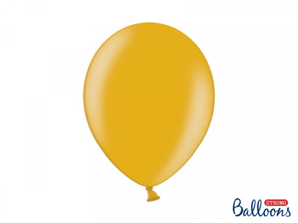 10 Partystar metalliske balloner guld 30 cm