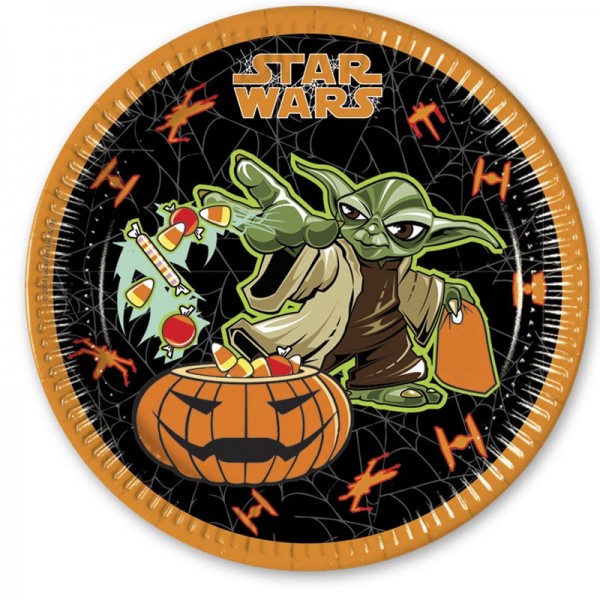 8 platos de papel de Halloween Star Wars 23cm