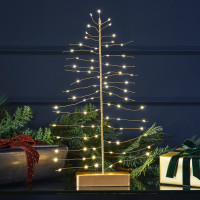 Oversigt: Gyldent LED juletræ 30cm
