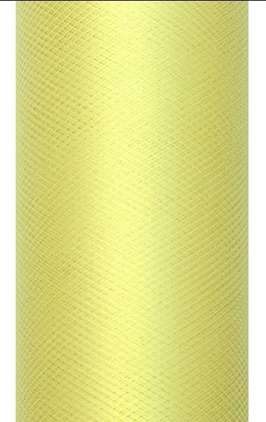 Tulle fabric Luna lemon yellow 20m x 8cm